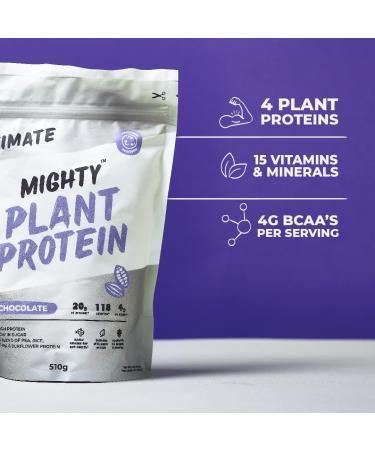 Mighty Ultimate Vegan Protein Powder - Chocolate Flavor Plant-Based Dairy Free 510g (17 Servings) with Added Vitamins & Minerals - Buy Online on GoSupps.com
