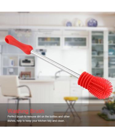 Bottle Brush Food Grade Silicone Narrow Mouth Bottle Brush Kitchen Cleaner House Washing Tools with Non-Slip Handle - Buy Online on GoSupps.com