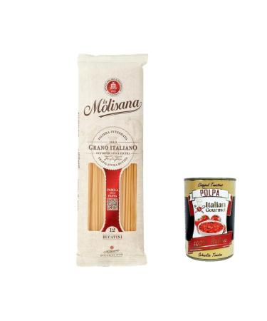 Italian Gourmet E.R. La Molisana Bucatini N. 12 Pasta Lenta Lavorazione Lot de 5 p tes base de semoule de bl dur dessin en bronze 500 g + Italian Gourmet Pulpa 400 g