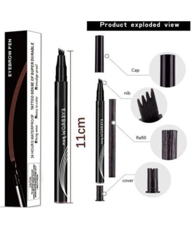 Roterale Eyebrow Pen Anjoize 4-tip Microblade Brow Pen 2023 Newest Microblade Eyebrow Pen Long-Lasting Smudgeproof Waterproof Eyebrow Pencil With 4 Micro-Fork Tip (black#2pcs) - Buy Online on GoSupps.com