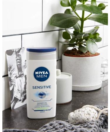 Beiersdorf Nivea Men Sensitive caring shower gel 250 ml mild shower gel with caring bamboo milk pH skinfriendly shower for body face and hair 1 piece 1er Pack Sensitive - Buy Online on GoSupps.com