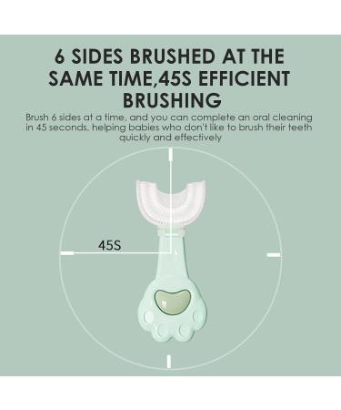 Children Toothbrush with Silicone Head - Manual U Shaped Toothbrush Food Grade Silicone Kids Toothbrushes 360 Degree U Shape Toothbrush for Kids Baby Toddler Green 1 count (Pack of 1) - Buy Online on GoSupps.com