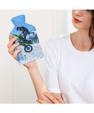 Motorcycle Hot Water Bottle with Plush Cover - Bed Hand Warmer for Adults & Kids | 26.5x15.3cm | Ideal Gift - Buy Online on GoSupps.com