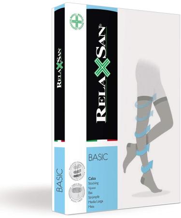 Relaxsan Basic 960A 280 Denier Open-Toe Firm Support Stockings 22-27 mmHg for Garter Belts - Size L, Skin - Buy Online on GoSupps.com