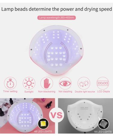 180W Nail Dryer Lamp - LED/UV Nail Lamp with 48 LED Lights Timer & Infrared Sensor for Gel Nails - Perfect for Fingernail & Toenail Use - Buy Online on GoSupps.com