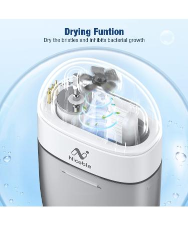 Niceble Electric Toothbrush with Drying Function - Portable Sonic Toothbrush with 4 Modes & 4 Brush Heads for Adults | Rechargeable Power Toothbrush with Travel Case & Mouthwash Cup - Buy Online on GoSupps.com
