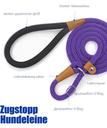 Lynxking Tow Lines for Dogs - Durable Dog Leash for Small Medium & Large Breeds - Purple 0.9cm x 180cm - Perfect for Retrieving & Training - Buy Online on GoSupps.com