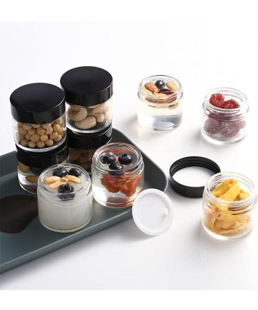 Bumobum 2oz Glass Jars with Black Lids (3 Pack) - Empty Round Cosmetic Containers for Samples, Powders, Creams, and Spices - Buy Online on GoSupps.com