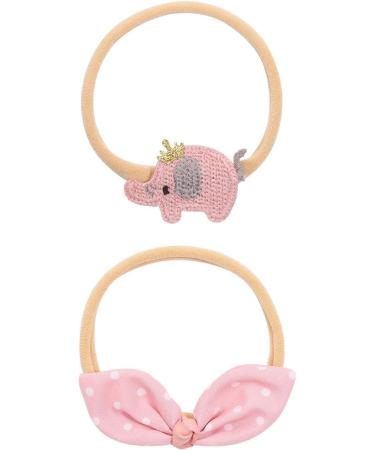 Baby Girls Nylon Bow Flower Tiara Headbands for Newborn Toddlers - 10 pcs Set in Pink - Buy Online on GoSupps.com