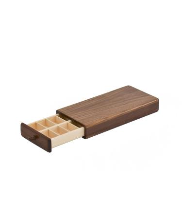 Wooden Pill Box Holder Organizer - Walnut 7 Days 2 Periods - International Shipping Available - Buy Online on GoSupps.com