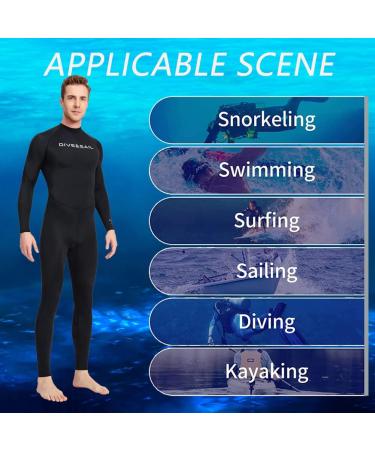 Dive Skin Full Body Swimsuit Rash Guard Wetsuit 3X-Large - Black | UV Protection, Quick Dry, Long Sleeve for Men & Women - Buy Online on GoSupps.com