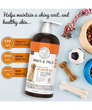 Wild Alaskan Salmon Oil for Dogs & Cats - Omega 3 Fish Oil Liquid Supplement - Made in USA - Joint Function & Heart Health Support - 32 Fl. Oz - Buy Online on GoSupps.com