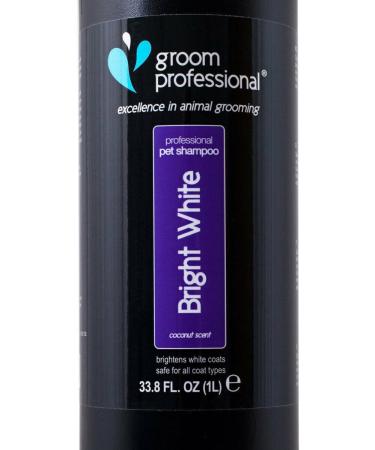 GROOM Professional Bright White Dog Shampoo - Deep Cleaning & Brightening for White Fur 1L Coconut Fragrance - Buy Online on GoSupps.com