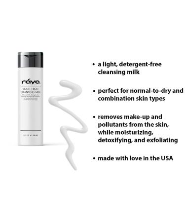 Raya Multi-Fruit Facial Cleansing Milk with AHA and BHA 8 oz (G-154) | Exfoliating Soap-Free Cleanser and Make-Up Remover for Dry and Combo Skin | Made with Multi-Fruit Alpha and Beta Hydroxy Acids 8 Fl Oz (Pack of 1) - Buy Online on GoSupps.com