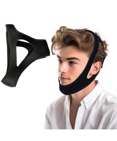 Anti Snore Chin Strap Chin Strap for Snoring Chin Strap for Sleeping Anti Snore Chin Strap to Keep Mouth Closed While Sleeping Adjustable & Breathable Chin Strap for CPAP User (Black)
