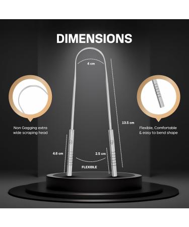 Tongue Scraper for Kids - 100% Stainless Steel U-Shaped Tongue Cleaner for Fresh Breath & Oral Hygiene (Pack of 2) - Fun Emoji Design - Buy Online on GoSupps.com
