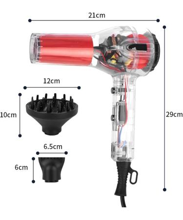 Hair Dryer Diffuser Hairdryer Hairdryers for Women Travel Blow Dryer Hair Dryers Lightweight High Power Hot and Cold Air Negative Ions 2000W (21X29cm Red) 21X29cm Red - Buy Online on GoSupps.com