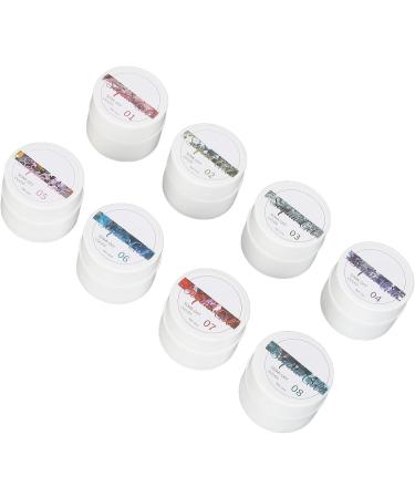 Saluaqui Reflective Metallic Shining Sequins Nail Gel Polish Set 8 Colors Glitter Professional Sparkly Effect Sequins Nail Gelfor Special Occasions Parties Everyday Look - Buy Online on GoSupps.com