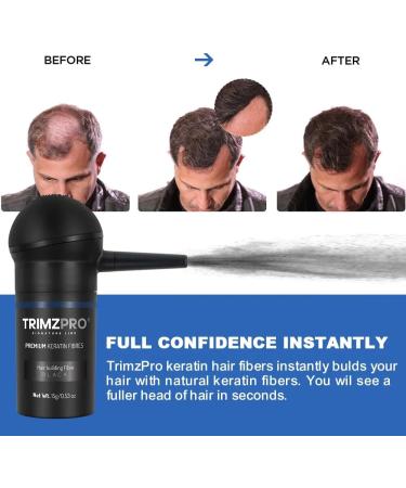 Trimzpro Signature Keratin Hair Fibres 14g - 10 Shades | Instant Thickening & Concealing Powder | Lock-In Tech for Natural Look & Durability | Hair Volumizer for Men & Women MEDIUM BLONDE - Buy Online on GoSupps.com