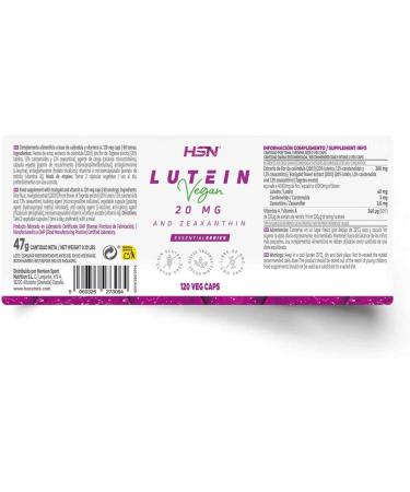 HSN Lutein 20mg with Zeaxanthin - 2-Month Supply | Antioxidant Eye Health | Vegan Gluten-Free & Lactose-Free | 120 Veggie Capsules - Buy Online on GoSupps.com