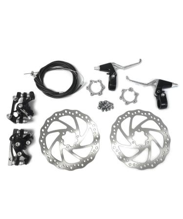BlueSunshine Front and Back Disk Brake Kit - 160mm For 80cc Gas Motorized Bicycle - Freewheel Threaded Hubs Hole distance of 48mm