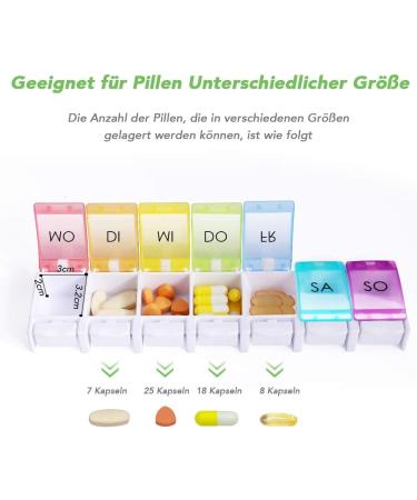 Buy Opret 7-Day Rainbow Pill Organizer | Small Oak Medication Box for Easy Daily Use - Buy Online on GoSupps.com
