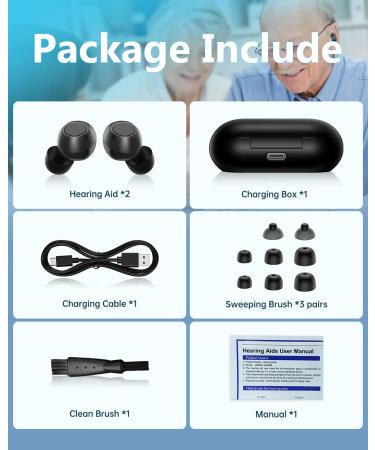 Holefenry Earing Aids Reachrgeable Hearing Aids  - Black - Buy Online on GoSupps.com