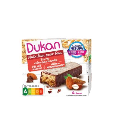 Dukan Barres de Son d'Avoine Extra-Gourmand Chocolat noir 120 g 1 30 g (Lot de 4)