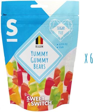 SWEET-SWITCH 6 X 150g Yummy Gummy Bears - Candy - Keto - Sugar Free - Gluten Free - Buy Online on GoSupps.com