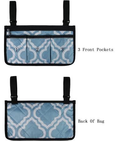 Wheelchair Side Bag with Reflective Stripe - Lightweight Organizer for Adults, Seniors, Handicap - Blue - Buy Online on GoSupps.com