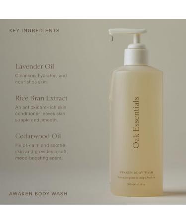 Oak Essentials Awaken Body Wash | Hydrating Shower Gel with Lavender Oil Cedarwood Oil & Rice Bran Extract 1.7 Fl Oz 1.7 Fl Oz (Pack of 1) - Buy Online on GoSupps.com