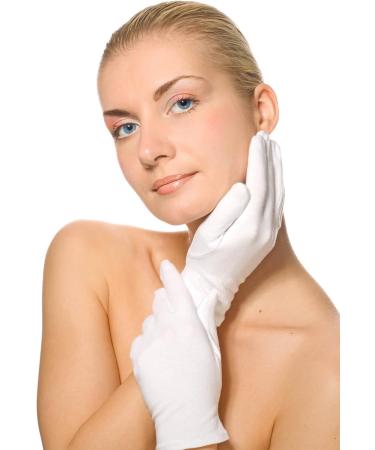 Anus Cotton Gloves - 3 Pairs of White Fabric Gloves for Eczema Moisturizing & Dry Hands | Ideal for Coin Jewelry & Costume Inspection - Medium Size - Buy Online on GoSupps.com