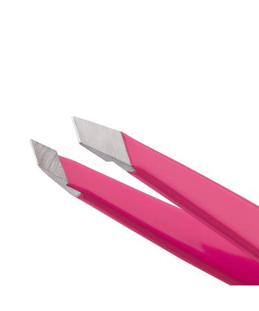 Tweezerman Stainless Steel Mini Slant Tweezer - Neon Pink - 1 Count - Buy Online on GoSupps.com