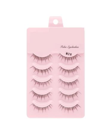 UAMOU 2-50Boxes Manga Lashes False Eyelashes Doll Korean Natural Anime Lashes Spiky Thick Faux Mink Eye Lash Strips Makeup Cheerfully (Color : M26 Size : 30 boxes)