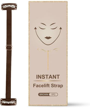 Adjustable Elastic Face Lift Belt Polyester Slimming Headbands To Minimize Double Chin And Contouring Jaw Line Brown - Buy Online on GoSupps.com