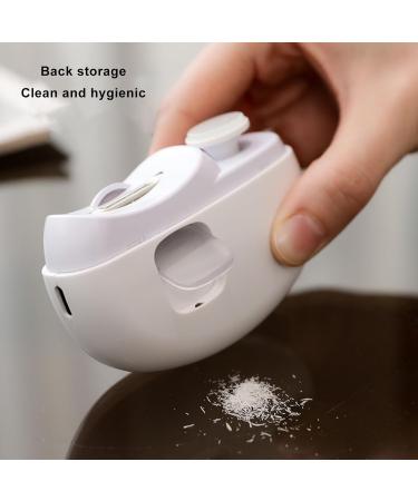 Qukaim Electric Fingernail Cutter 2 in 1 Electric Nail Clipper Rechargeable Light Fingernail Trimmer White - Buy Online on GoSupps.com