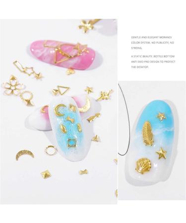 Mezerdoo 1 Pack Gold Hollow 3D Nail Art Decorations Mix Metal Frame Nail Rivets Shiny Charm Strass Manicure Accessories Star Moon Studs Nail Jewelry (MDSP-07) - Buy Online on GoSupps.com