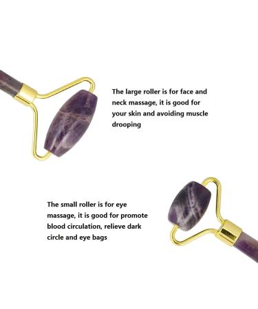 Buy Mookaitedecor Amethyst Roller & Rose Quartz Gua Sha Set | Anti-Aging Face Massager for Wrinkles | Best Purple & Pink Beauty Tool - Buy Online on GoSupps.com