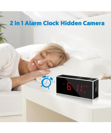 kelucimy Hidden Spy Camera Alarm Clock with Stronger Night Vision 4K Wireless WiFi - Black - Buy Online on GoSupps.com