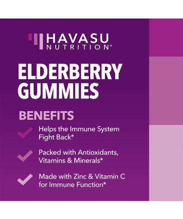 Havasu Nutrition Elderberry Gummies - Immune Support, 60 Count - Buy Online on GoSupps.com