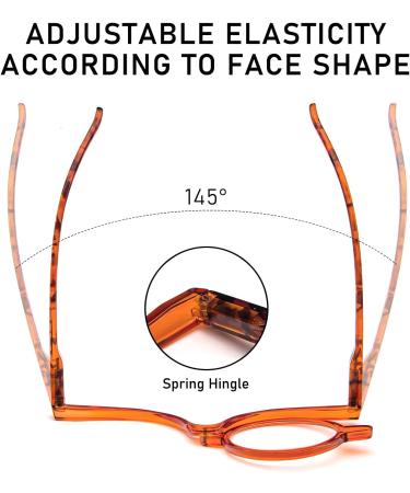 MMOWW Makeup Reading Glasses Magnifying Makeup Glasses for Womens with Flip-Down Single Lens Rotating Glasses (Orange 1.5) Orange 1.5 x - Buy Online on GoSupps.com