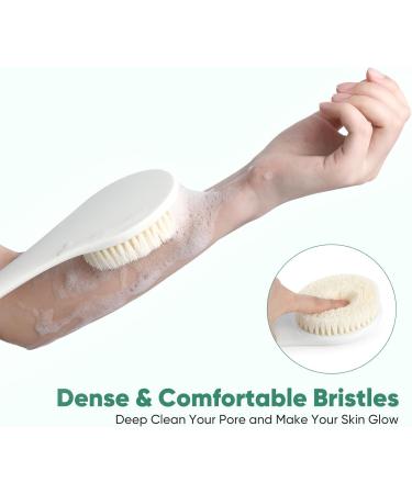 Back Brush for Showering - Long Handle Bath Brush for Seniors | White Shower Brush - Buy Online on GoSupps.com