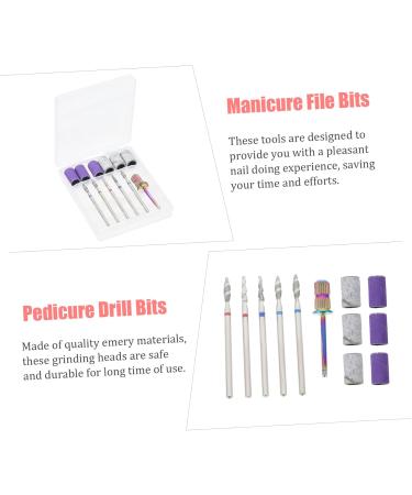 Ipetboom 1 Set Nail Polisher Nail Art Accessories Nail Grinders Diamond Tipped Drill Bit Cleaning Kits Rotary Polishing File Acrylic Gel Remover Corundum Nail Drill Tungsten Steel - Buy Online on GoSupps.com