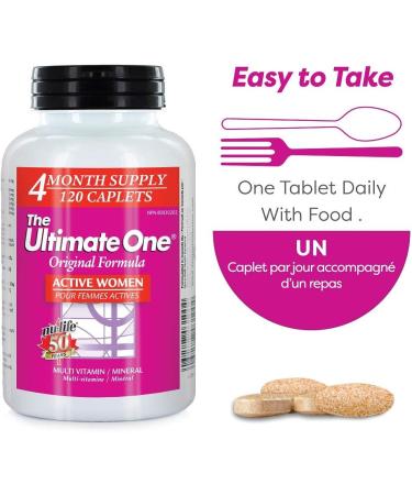 Nu-Life The Ultimate One Original Active Women Caplets Multivamin- Mineral 120 Count - Buy Online on GoSupps.com