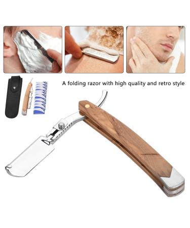 Classic Wooden Handle Razor & Beard Knife Set | 10 Blades - Perfect for Beginners & Professionals | International Shipping Available - Buy Online on GoSupps.com