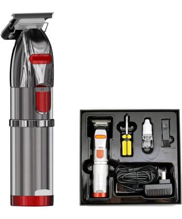 Professional Cordless Hair Trimmer | Full Metal Hair Clipper | M6 Red UK Plug - Hair Care & Styling - Buy Online on GoSupps.com