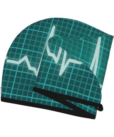 Hair Towel Wrap - Quick Drying Hair Turban with Button | Eco-Friendly ECG Wave Design - Buy Online on GoSupps.com