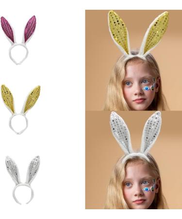 hgnxa Bendable Cute Ear Headband with Sequins for Costume Party Theme Photo Props for Girls Teens Headpiece Rose Red - Buy Online on GoSupps.com