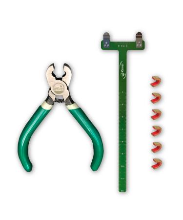 Bow String Nocking Points Set  T Square Ruler with Plier for Recurve and Compound Bowstring Accessories - Brass Nocks Point Bow Tuning Kit (T-sq, Plier, 6 nocks Set) - Buy Online on GoSupps.com