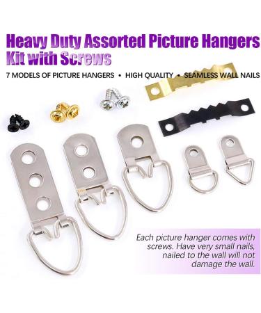 Swpeet 415Pcs Picture Hangers Kit with Screws  Heavy Duty Assorted Picture Hangers Assortment Kit for Picture Hanging Solutions with Transparent Box - 7 Models - Buy Online on GoSupps.com